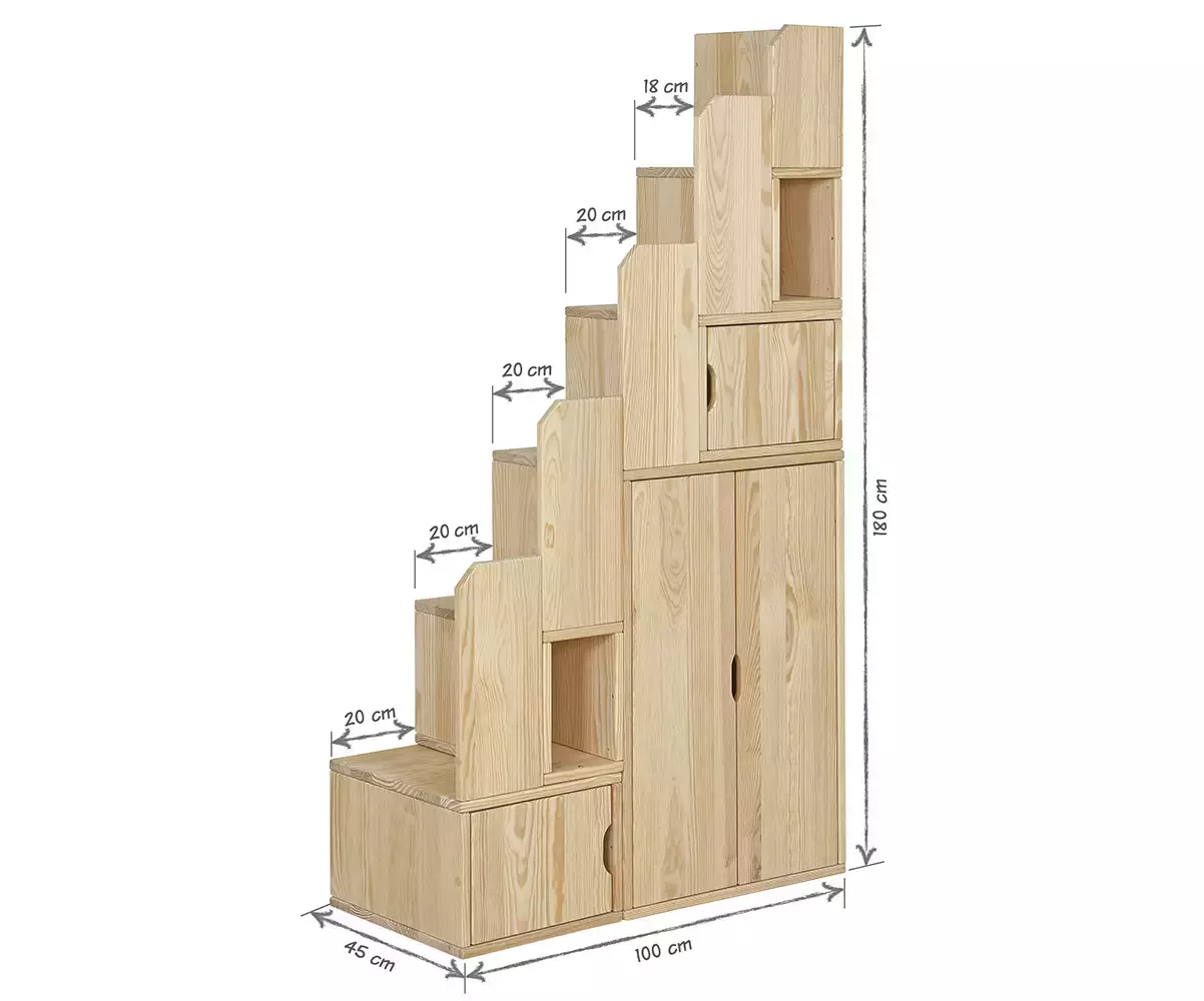 Dimensions escalier avec rangements