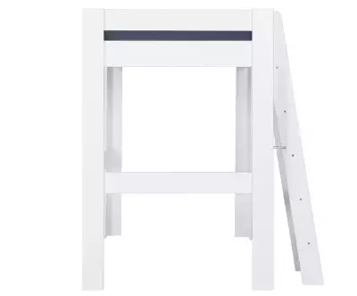 Côté du lit mezzanine double Paros avec échelle blanc en bois massif
