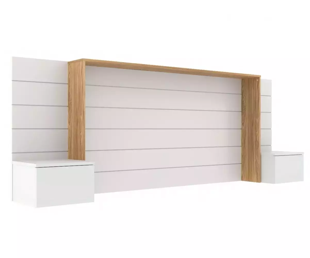Tête de lit Hegoa avec encadrement bois et chevets