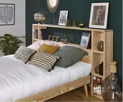 lit euphor avec rangements bois naturel