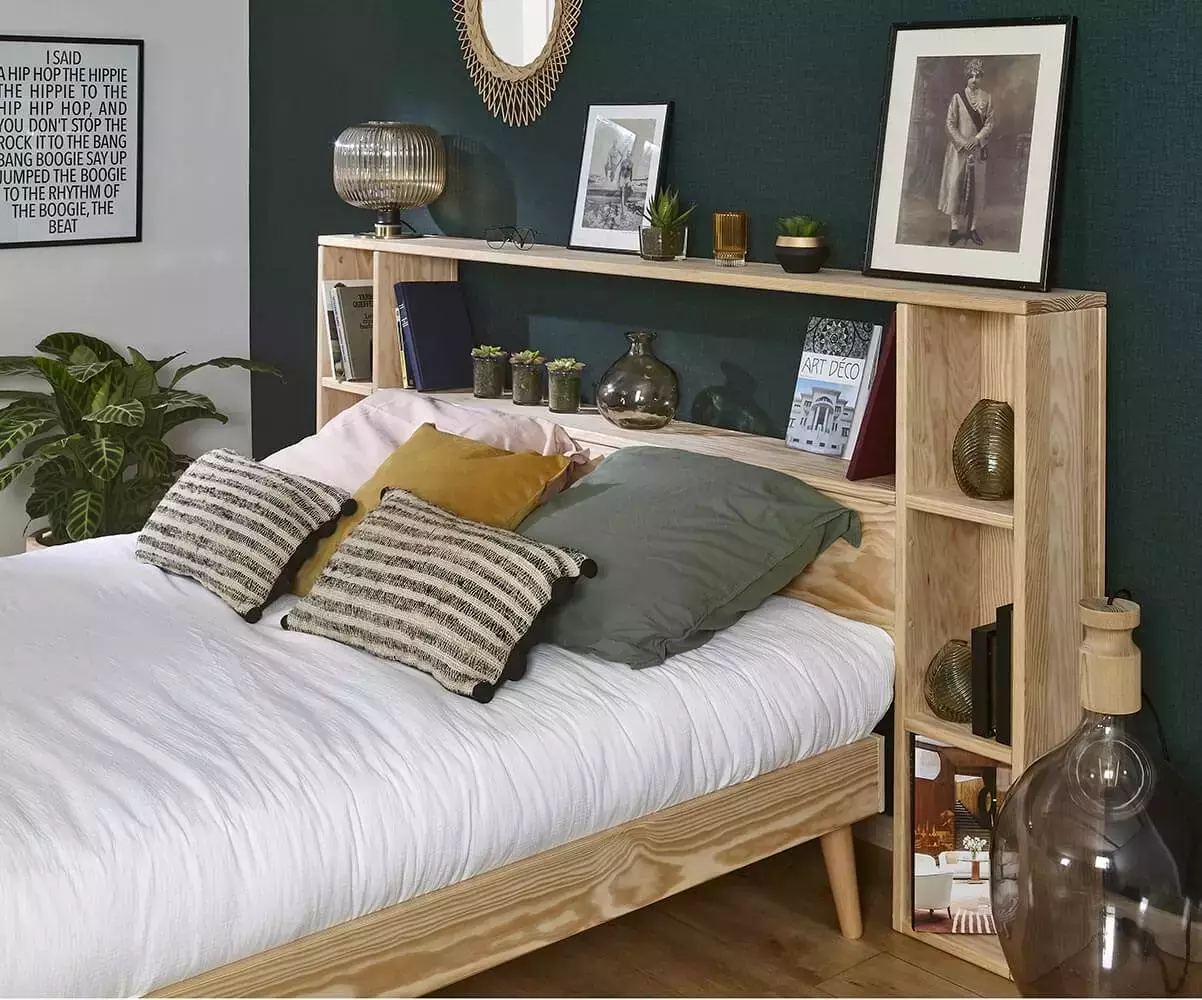 lit euphor avec rangements bois naturel