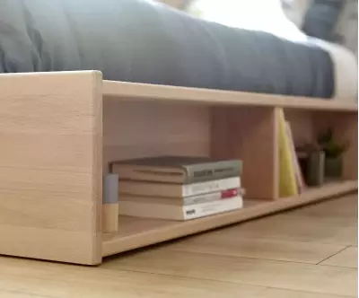 Zoom des espaces de rangements du lit Galion