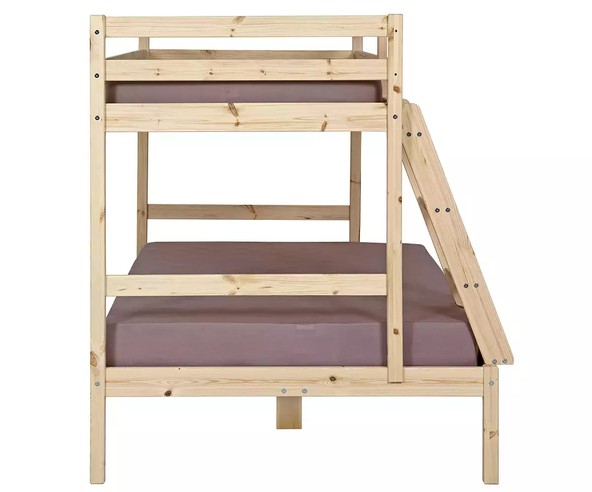 Côté avec échelle du lit superposé Nazaré bois naturel