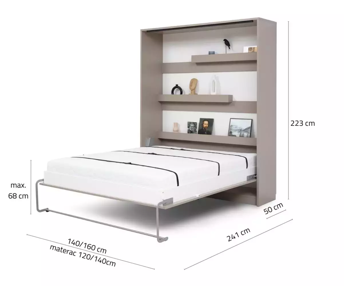 Dimensions du lit escamotable ouvert