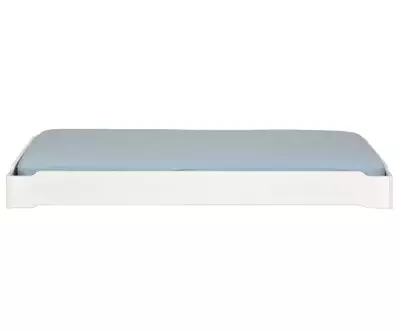 Lit en bois empilable Vaka blanc avec matelas