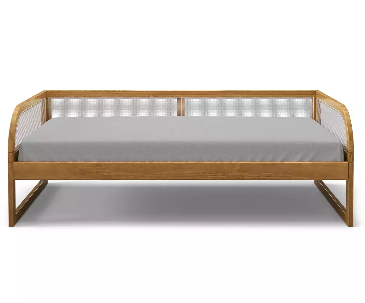 Vue de face du lit Makau avec matelas en option