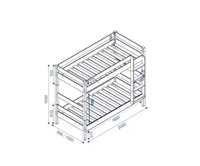 Schéma dimensionnel lit superposé