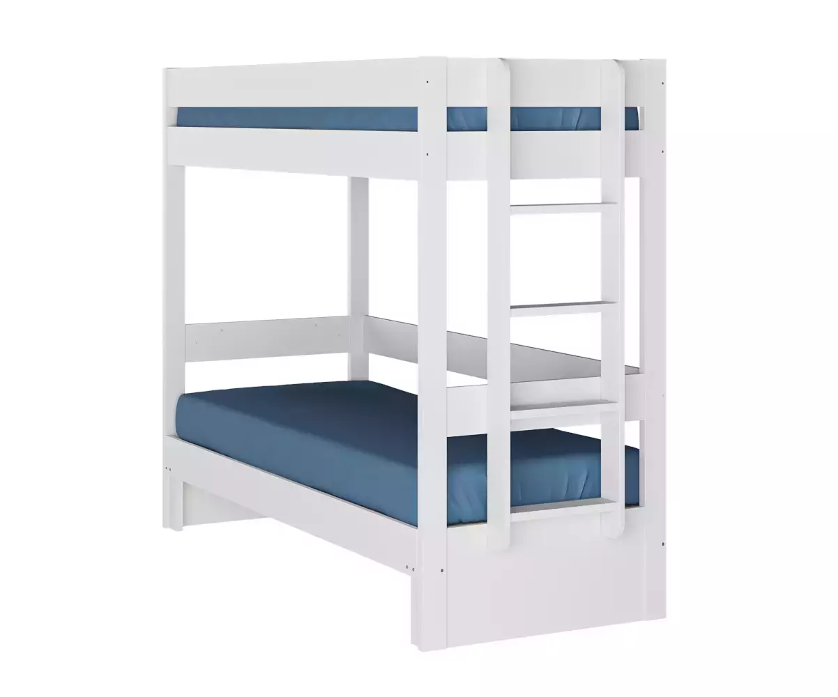 Lit superposé gigogne blanc Lakota 80x200 de côté