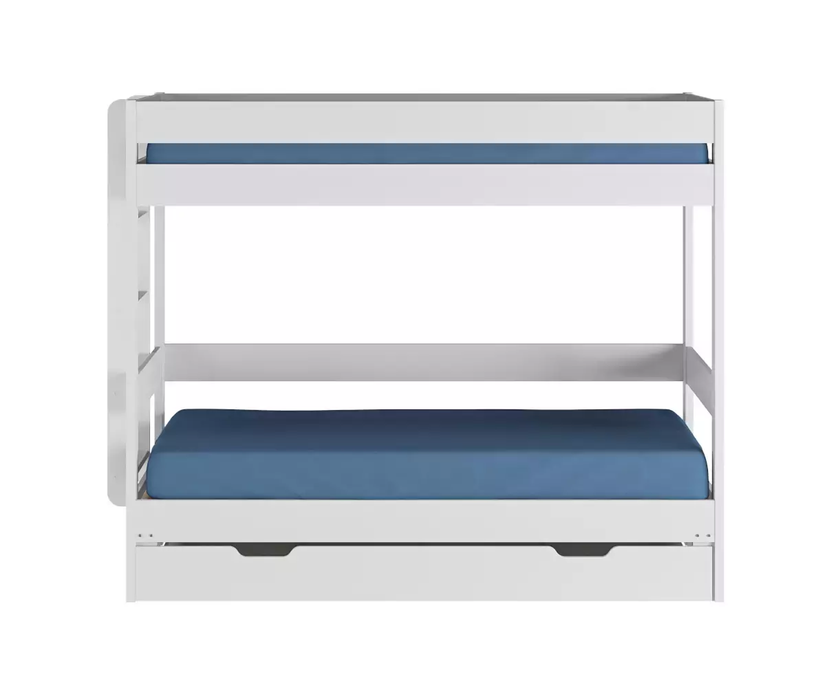 Lit superposé gigogne blanc Lakota 80x200 avec matelas