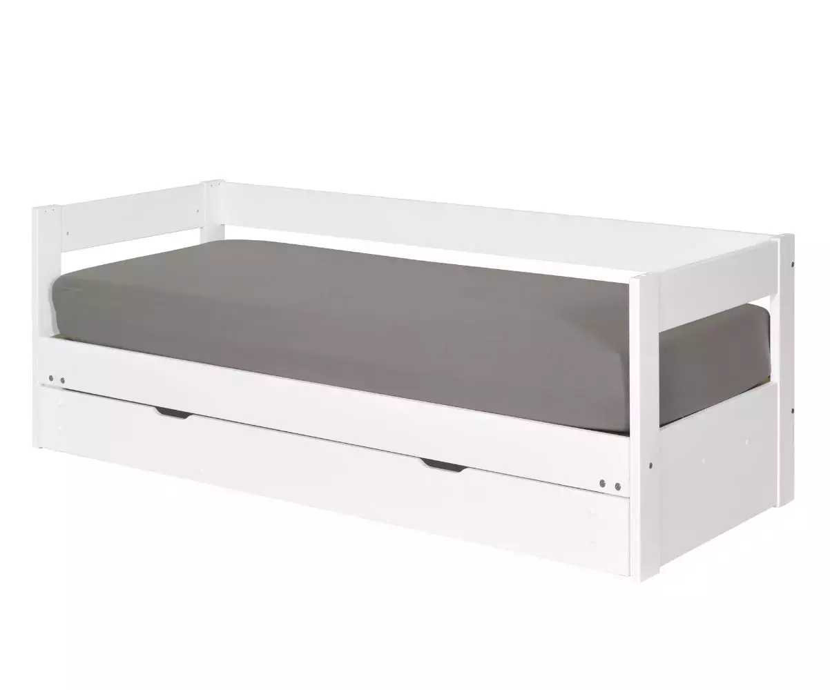 Lit gigogne Lakota blanc 80x200 avec matelas