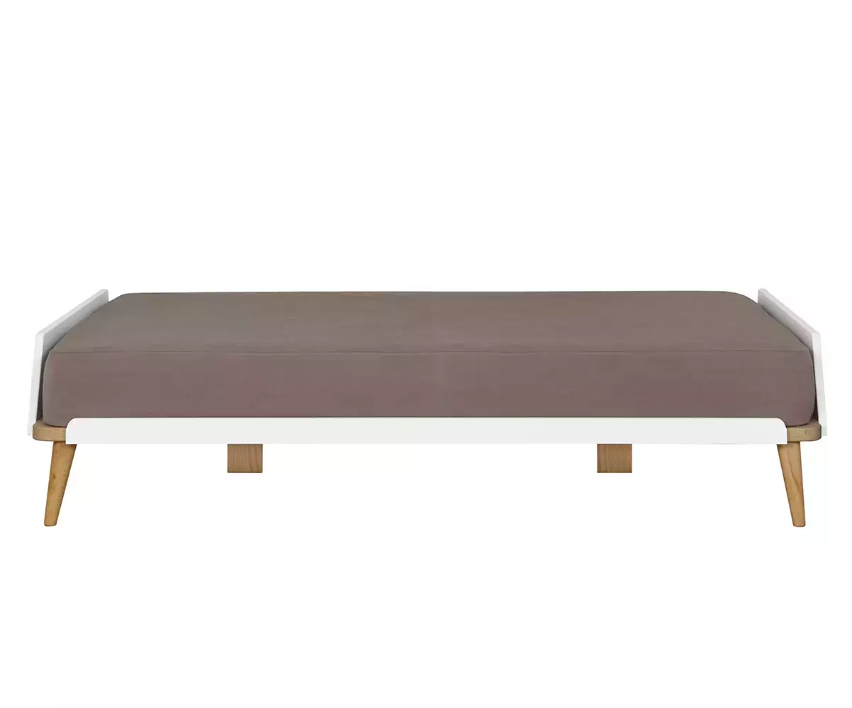 Lit Algol blanc adulte vue de côté avec matelas