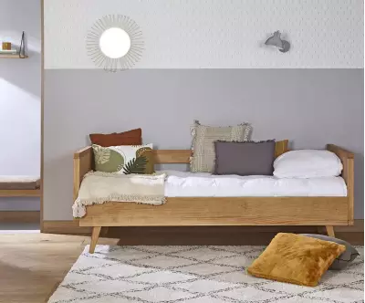 Lit banquette Calycé avec barrières adulte avec matelas
