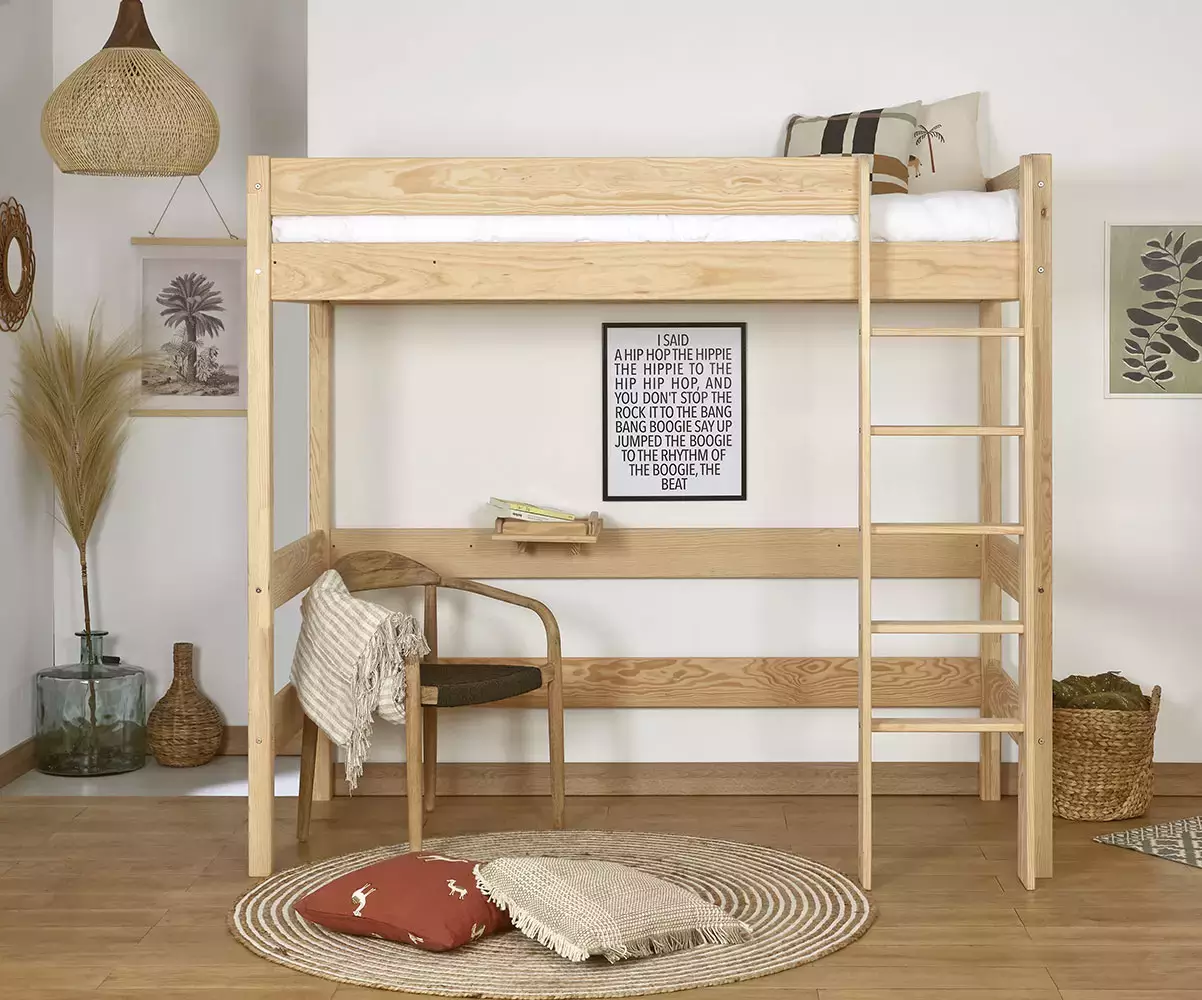 Lit mezzanine Douglas bois en pin massif
