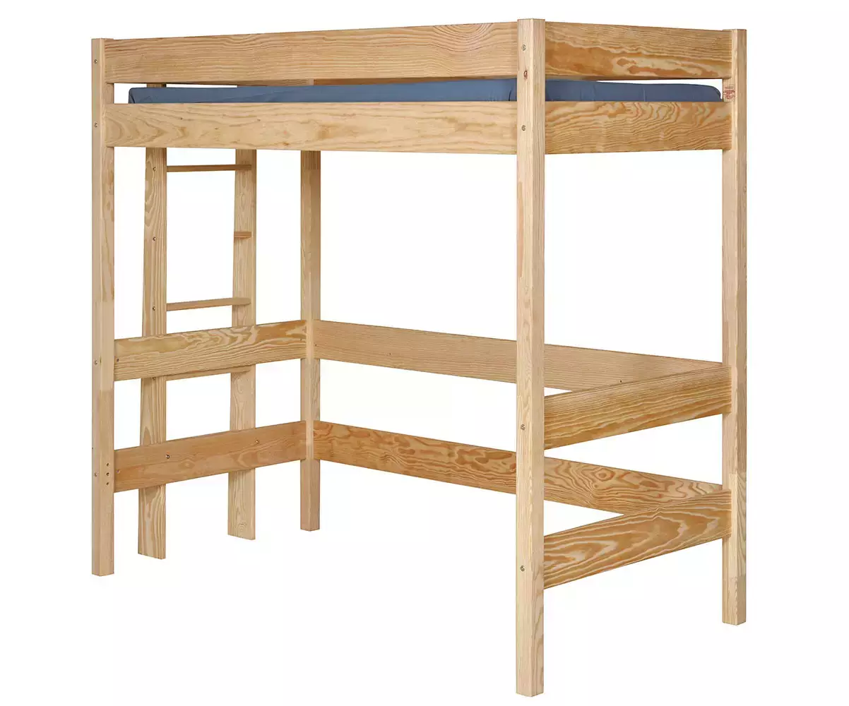 Lit mezzanine Donnell bois en pin massif