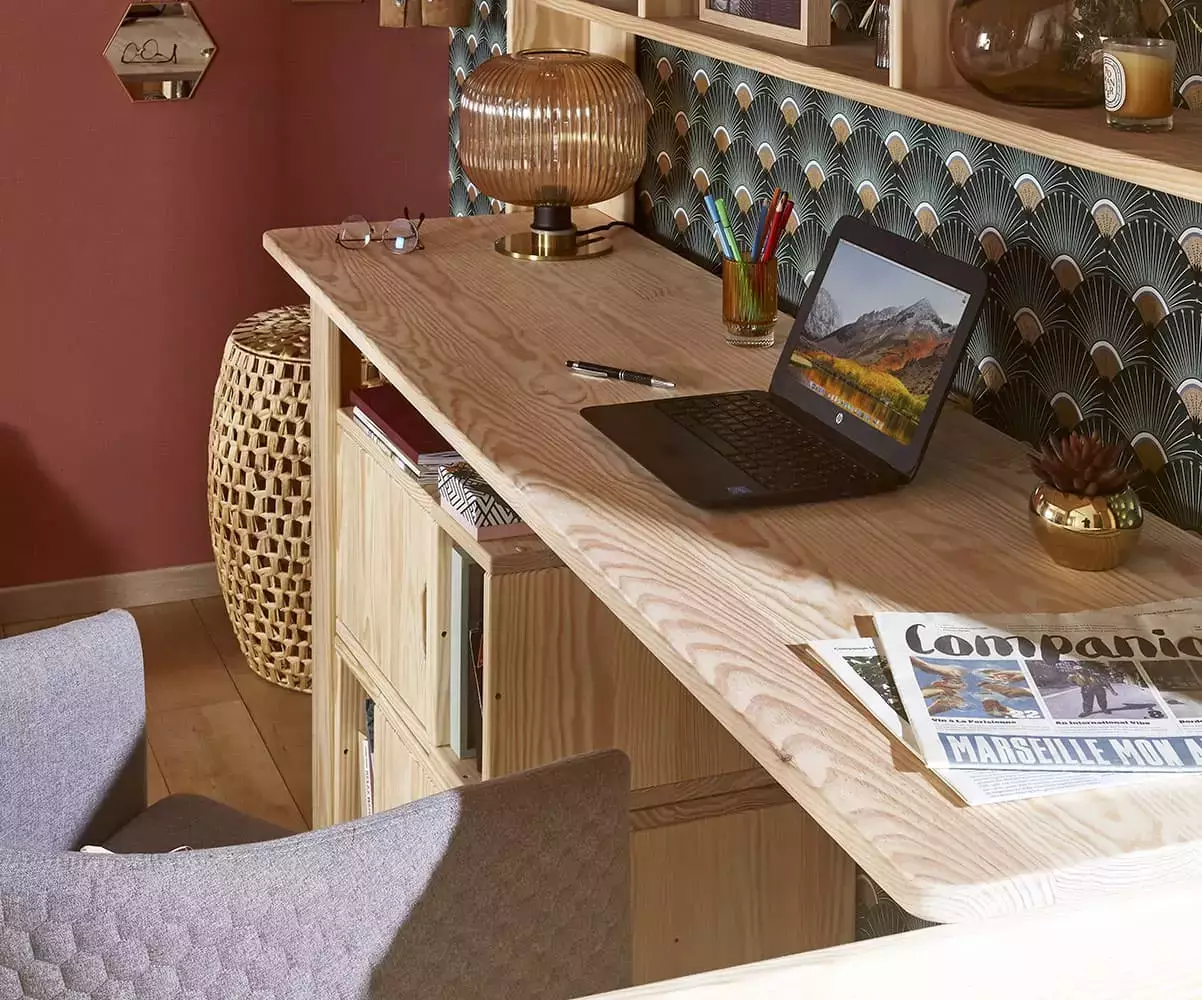 Bureau bois pour lit mezzanine Donnell