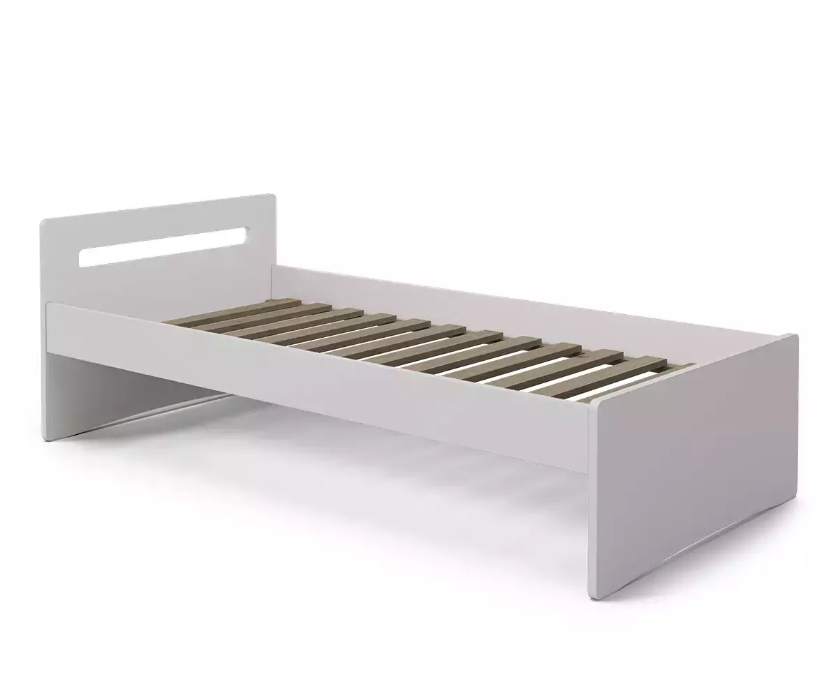 Lit Lemand bois massif finition blanche