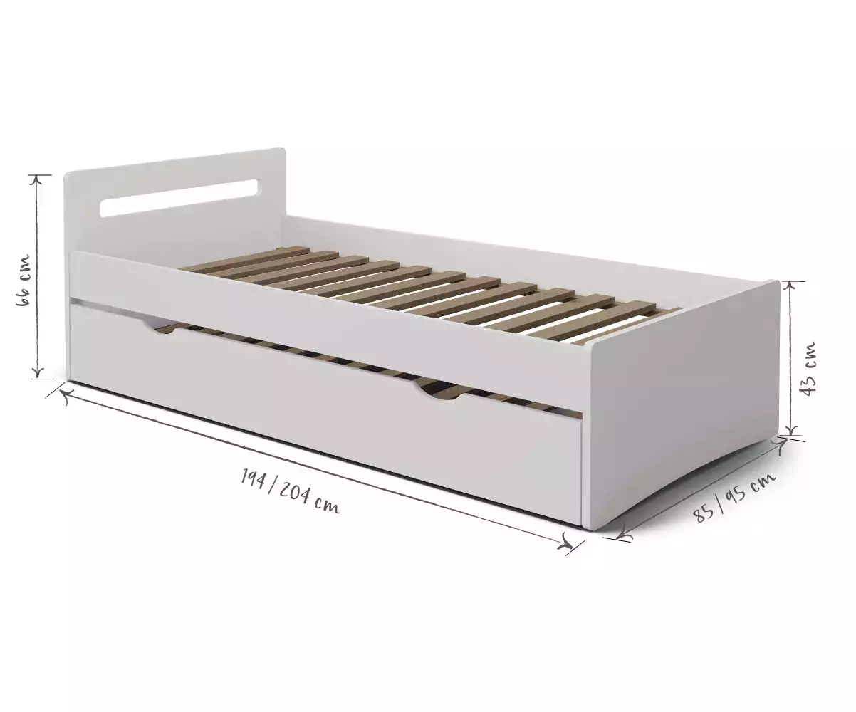 Dimensions du lit Lemand - Sommier gigogne en option