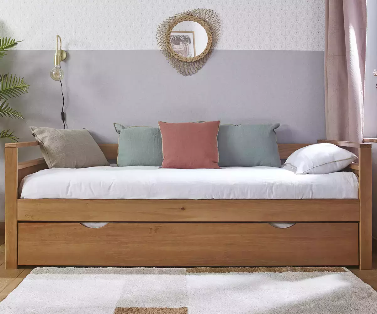 Lit banquette gigogne Ponant avec sommier gigogne