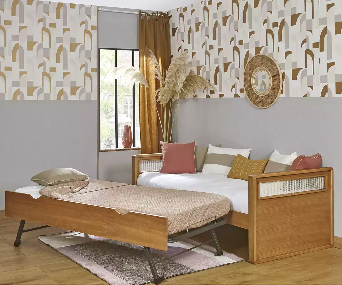 Lit gigogne adulte Levant bois massif avec matelas