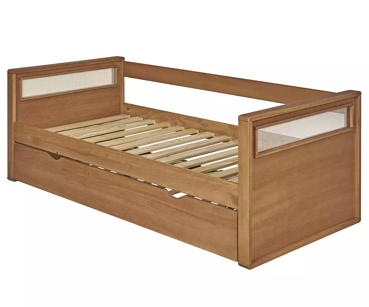 Lit banquette gigogne adulte Levant vue de 3/4 avec matelas