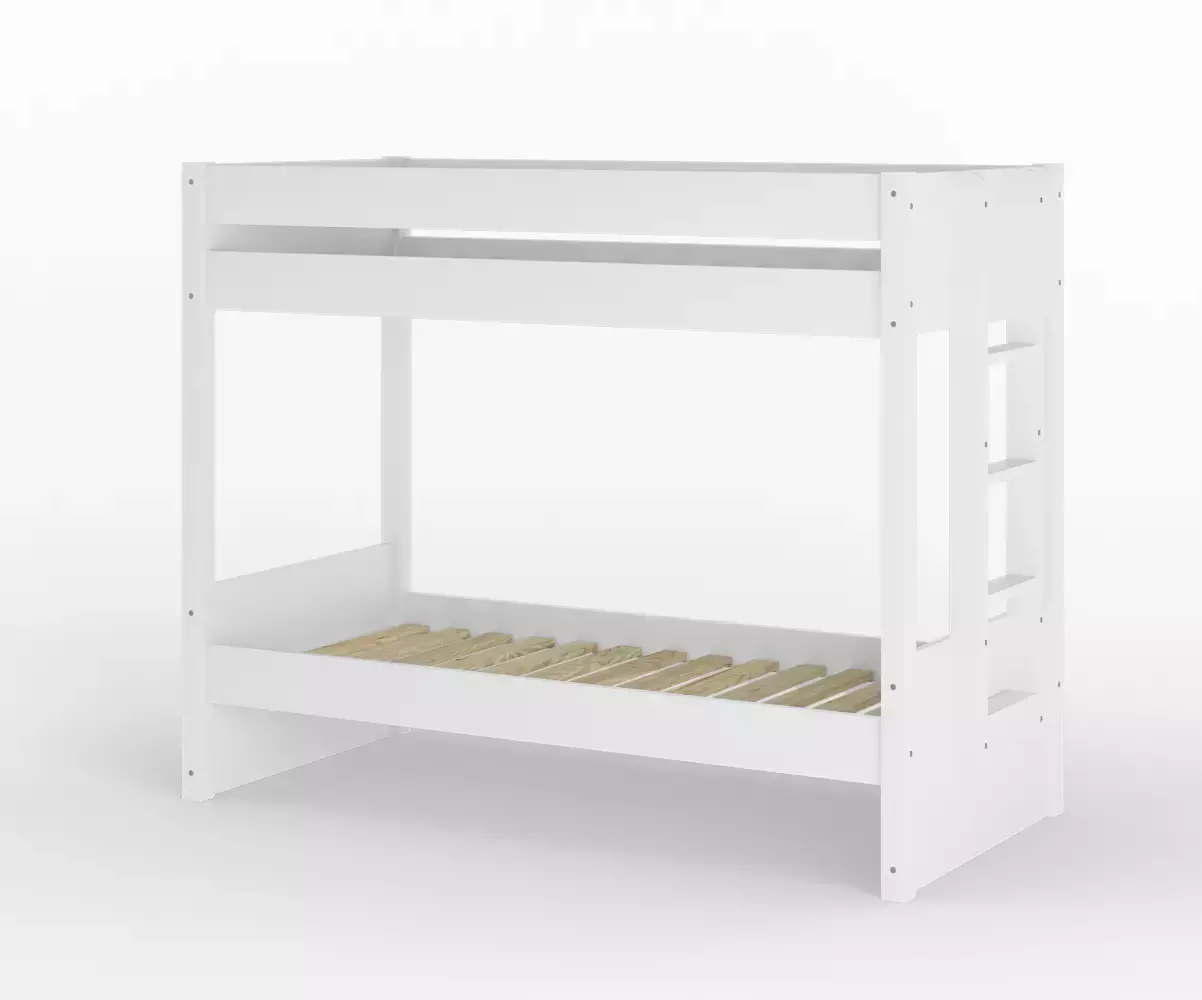Lit superposé adulte Kupa blanc vue de 3/4