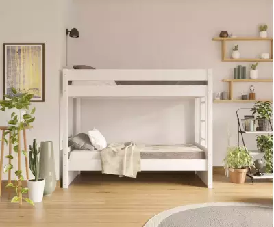 Lit superposé adulte Kupa blanc avec matelas