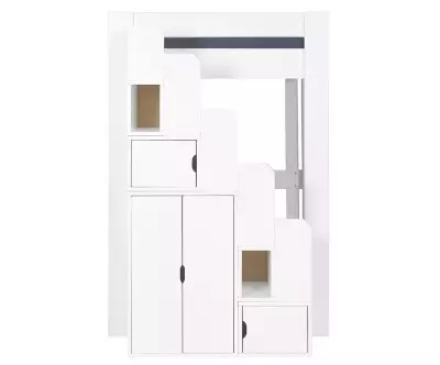 Module escalier blanc positionné à gauche