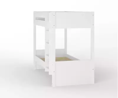 Lit superposé adulte Javari blanc échelle côté