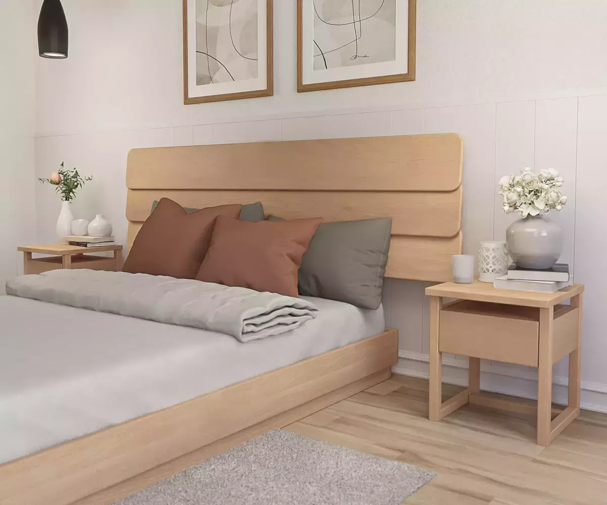 Lit Lakana avec tête de lit Frégate convient à votre chambre à coucher
