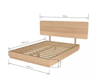 Dimension Lit Lakana 120 avec tête de lit Frégate