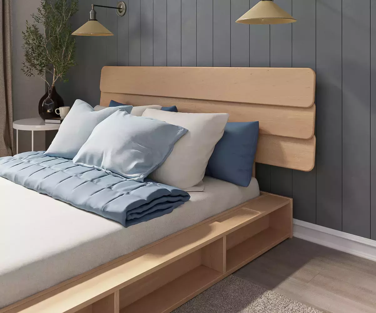 Lit Galion et tête de lit Frégate permet de mieux optimiser la surface de votre chambre