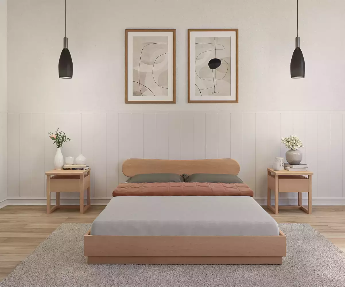 Lit Lakana avec tête de lit Kauai compatible avec votre décoration intérieure