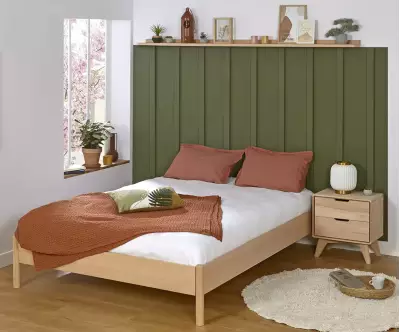 Lit Malau avec matelas en bois de hêtre massif