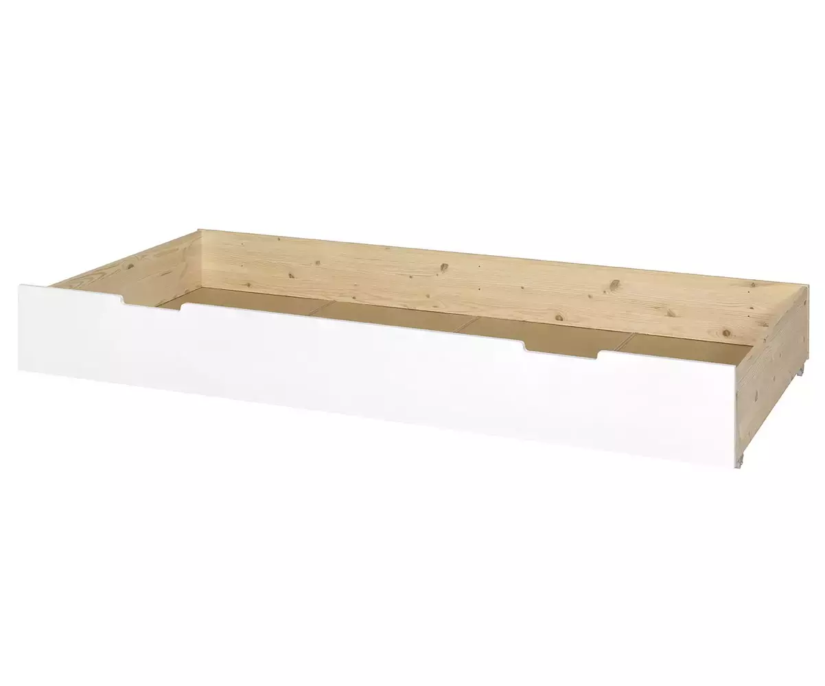Tiroir de lit Rila blanc avec caisson bois naturel