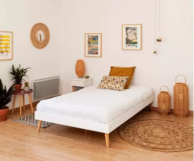 Lit Euphor blanc avec sommier et matelas