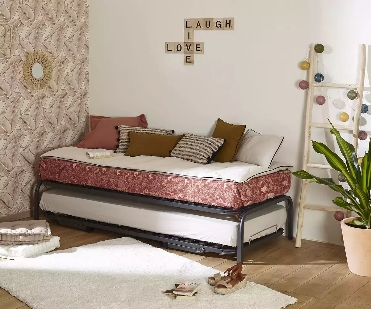 Ensemble sommier gigogne Morphée avec matelas en option