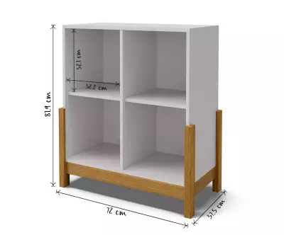Dimensions du cube de rangement 4 cases