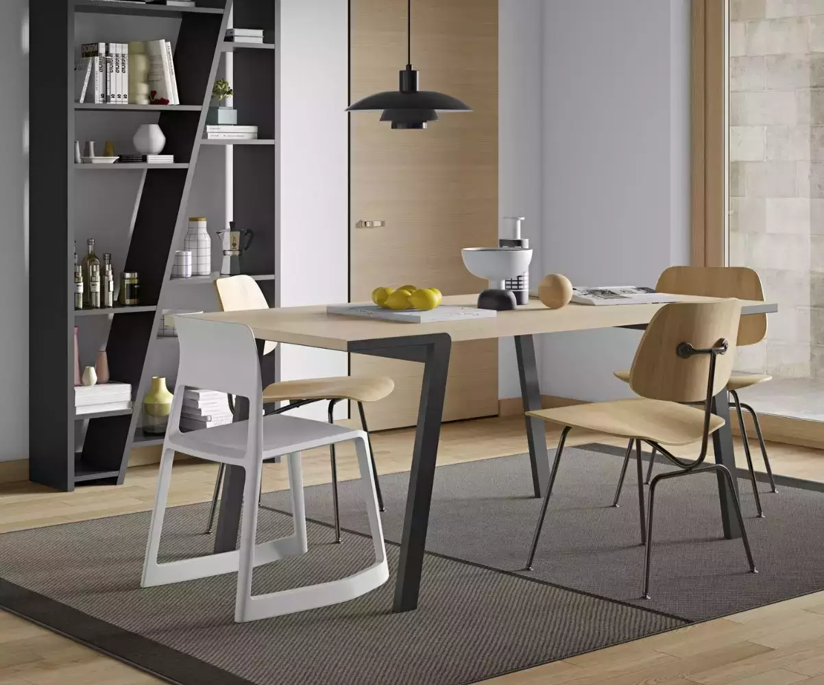 Table à manger Drift a un style industriel