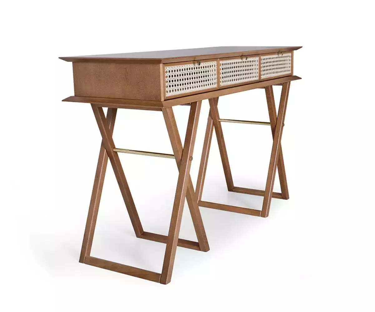 Console Dinda fonctionnelle 3 tiroirs de rangement