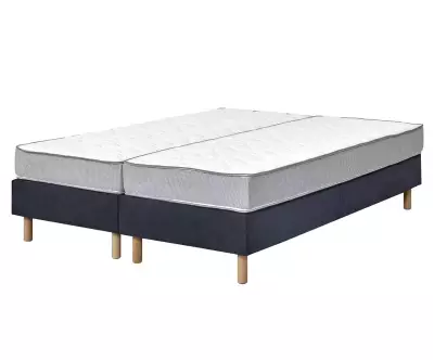 Ensemble de 2 sommiers tapissiers Senesi bleu