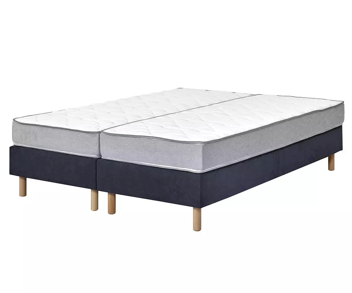Ensemble de 2 sommiers tapissiers Senesi bleu
