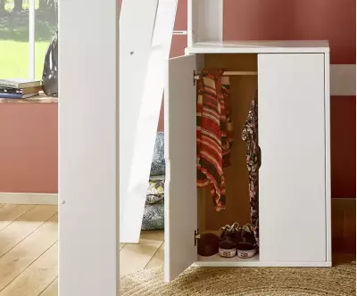 Armoire Milos blanche avec penderie