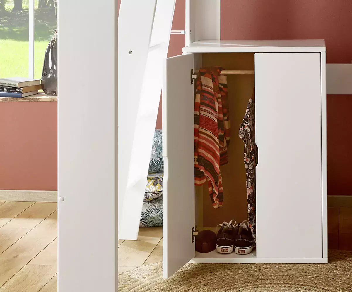 Armoire Milos blanche avec penderie
