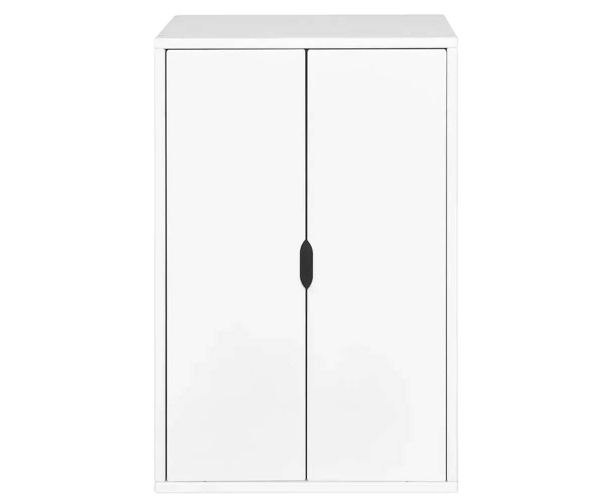 Armoire 2 portes Milos blanche en pin massif
