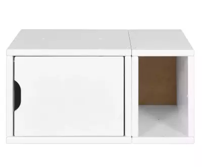 Meuble de rangement 1 porte avec niche Milos blanc