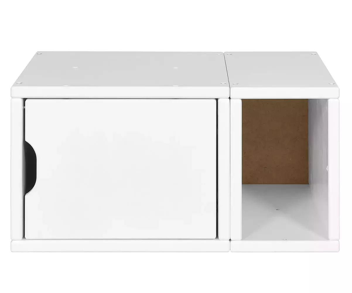 Meuble de rangement 1 porte avec niche Milos blanc