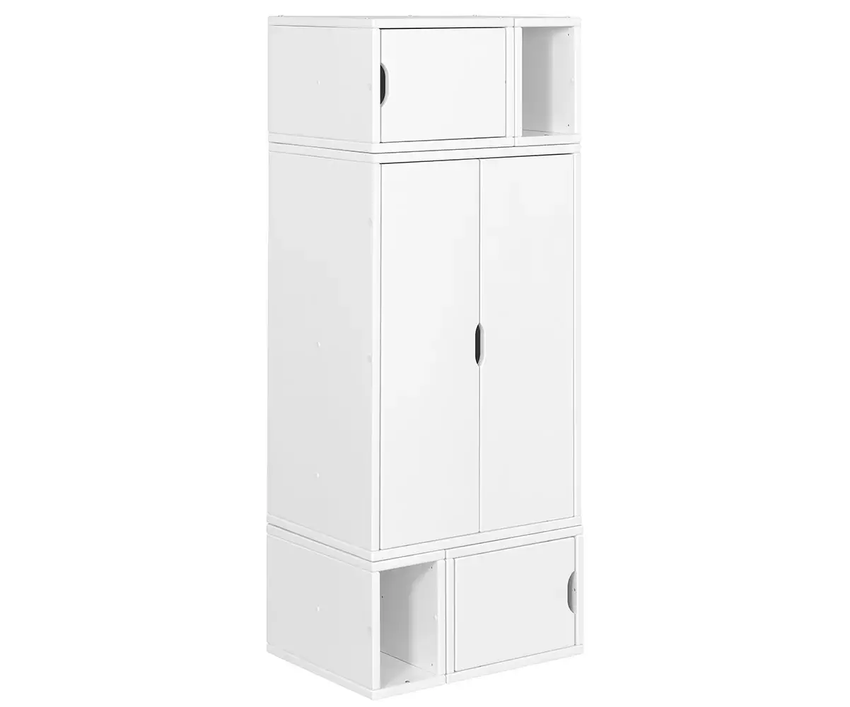 Meuble de rangement composé de 2 rangements 1 porte avec niche et 1 armoire Milos blanc