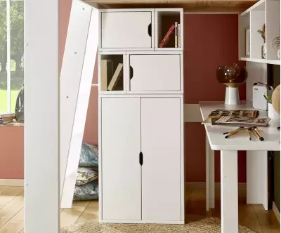 Armoire avec rangements Milo blanche