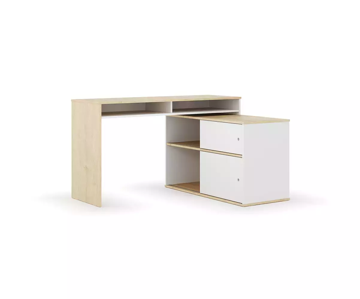 Bureau en longueur Isonoé avec meuble de rangements