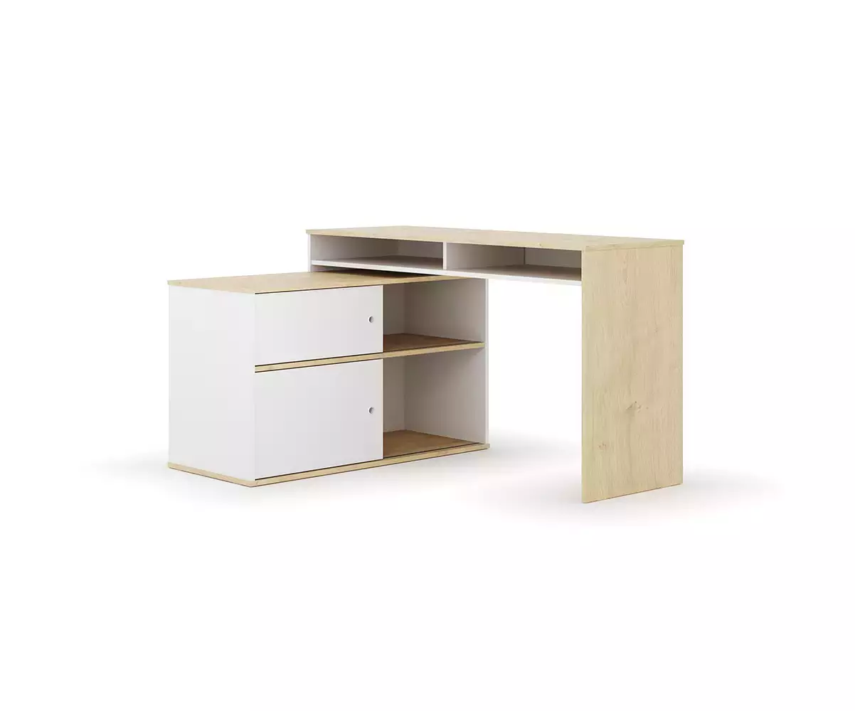 Bureau en longueur Isonoé avec rangements à droite